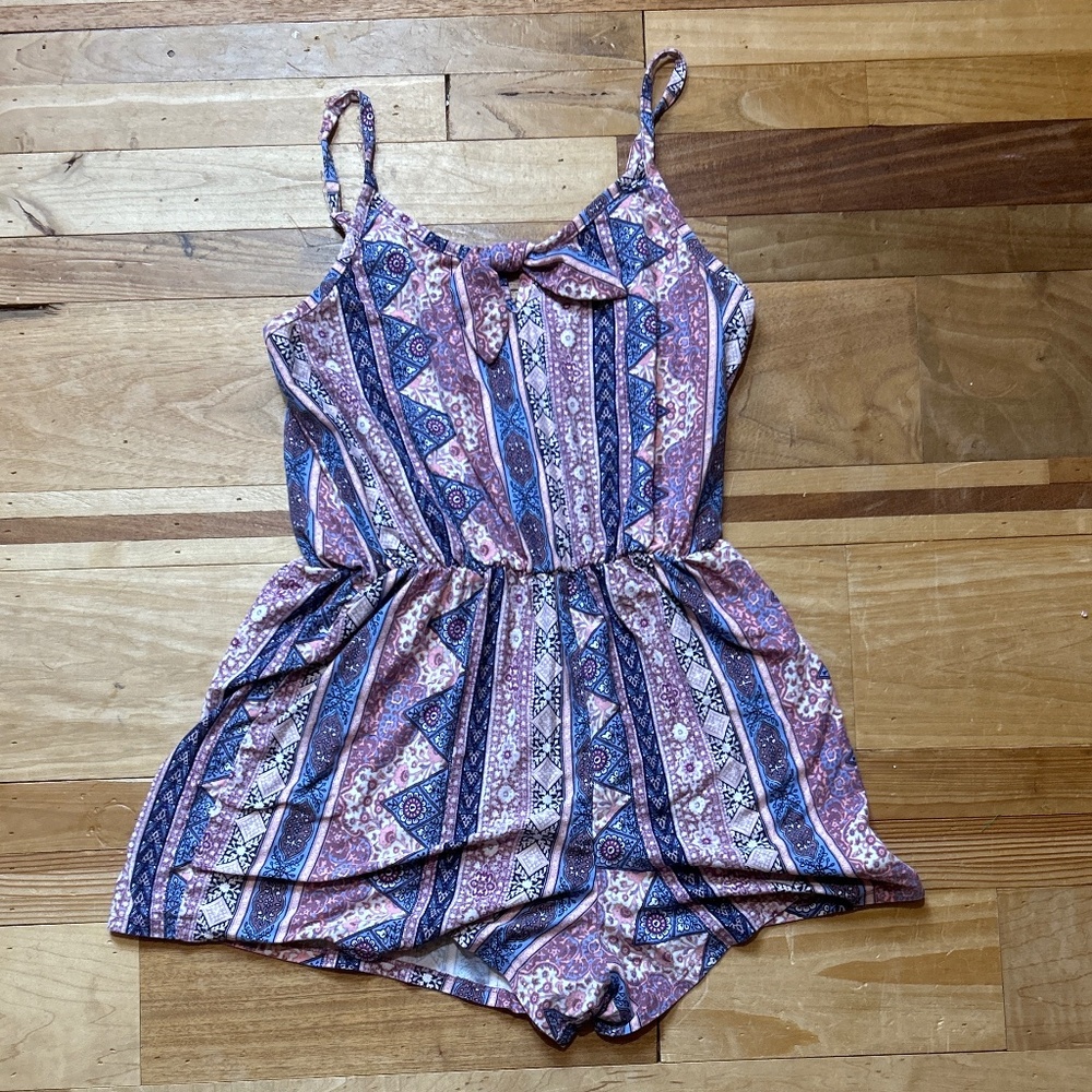 Purple Boho Spaghetti Strap Romper